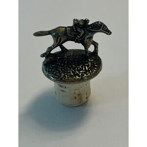 Blantons Bourbon Horse and Jockey Bottle Stopper Letter O Collectible Pewter